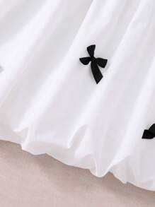 SHEIN 青少年女孩优雅吊带背心腰部系带蝴蝶结装饰 A 字连衣裙