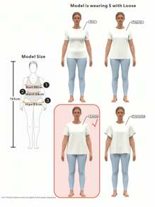 SHEIN CURVE+ Plus Size Casual Loose Short Sleeve Round Neck Women's T-Shirt, Suitable For Summer, Text Print - Black - View 6
