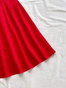 Soleia 新款春夏假期细肩带红色迷你连衣裙，配有胸部细节，适合海滩、节日、度假、波西米亚复古风格，腰部收紧 - 紅色 - 查看 5