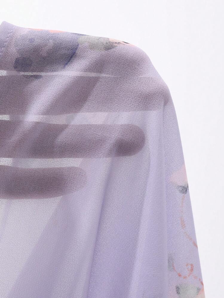 Women's V-Neck Waist Cinched Long Sleeve Ditsy Floral Pattern Print Elegant Casual Dress,Fall Dress