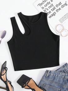 INAWLY Women Open Back Tank Top, Solid Color Minimalist Style, Suitable For Summer - Multicolor - View 7
