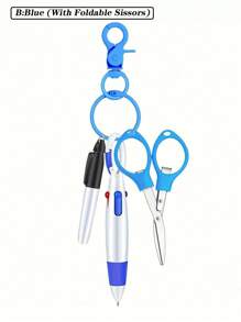 Mini Highlighter Nurse Pens For Badge Reel Pen Include 1 Tip Highlighter 1 Permanent Marker Pen And 1 Retractable Ball Pen With 1 Nursing Keychain Clip Back To School - Multicolor - View 3