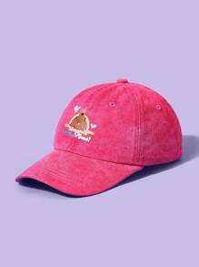 SCOOBY-DOO X SHEIN Rainbow And Puppy Print Washed Pink Baseball Cap - Hot Pink - View 2