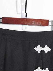 Franclia Spring Slimming High-Quality Black Button Patchwork Skirt For Women Fall Cloth For Women - Black - View 3