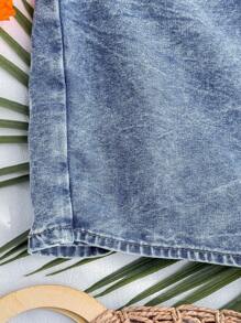 Soleia Women's Denim Shorts, Casual Holiday Stitching Shorts, Blue  Women Denim Shorts Summer Outfits For Women Jean Shorts Shorts For Women Vacation Outfits Women Jorts Beach Outfits For Woman Denim Shorts Beach Shorts Skorts For Women Denim Skort - Light Wash - View 5