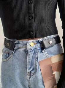 1 条男士无扣弹性腰带 - 可调节且舒适的牛仔裤解决方案