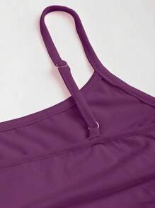 Sweetra 女式修身吊带背心，修身款，分层无袖上衣 Y2K - 紫色 - 查看 5