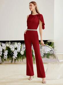 MOTF PREMIUM TWIST PINTUCK JUMPSUITS - Red - View 7