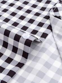 Manfinity Homme Men's Summer Casual Short Sleeve Plaid Print Shirt - Multicolor - View 3