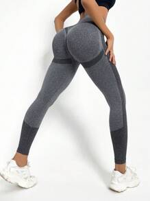 Seamluxe SHEIN Sport Running Leggings Seamless High Stretch Scrunch Butt Tummy Control Sports Tights