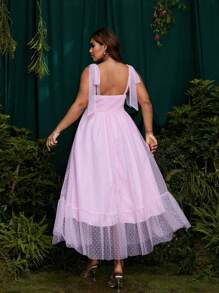 SHEIN Tall CURVE Pantaloni lunghi da donna in rete semi-trasparente con motivo floreale, adatti per vacanze e rientro a scuola, idonei per l'estate