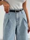 RueChic Lässige, hochgeschnittene, weite, ausgewaschene Jeans mit weitem Beinschnitt