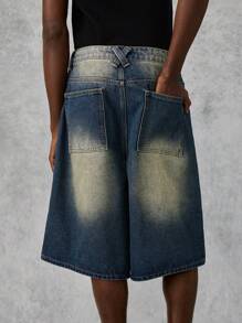 Manfinity VCAY Quần short denim Bermuda ống rộng có túi cho nam, thường ngày - Nhiều màu - Xem 2