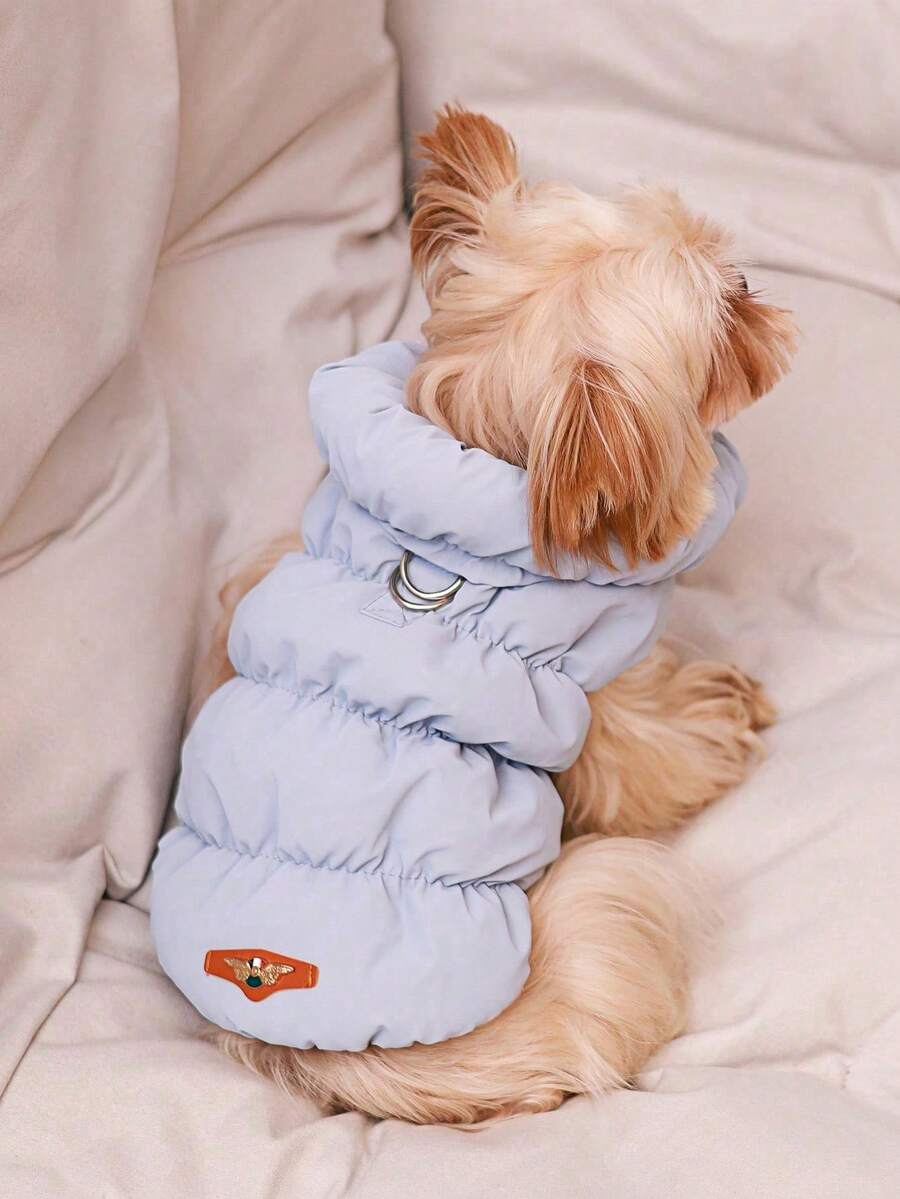 Chaqueta/Abrigo de 3 capas grueso y cálido para mascotas perro, adecuado para poodle, teddy, Yorkshire terrier y otras razas de perros pequeños/medianos, para otoño/invierno - Azul - Ver 1
