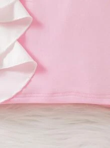 Glamorique Kids Young Girl Bow Decor Stand Collar Sleeveless Fashionable Dress
