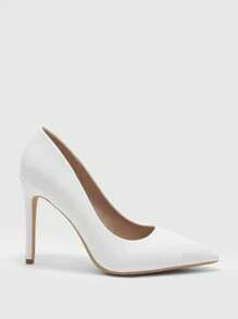 CUCCOO BIZCHIC New Versatile Pointed Toe High Heel Shoes For Women For Christmas - White - View 2