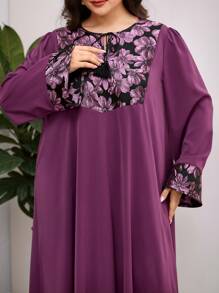 Al Najma Plus Size Women's Turkish Maxi Dress & Arabic Traditional Abaya Kaftan Jalabiya Dress - Multicolor - View 2