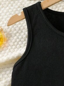 SHEIN 2 件套 Tween Girls 休闲度假图案印花背心和裙子套装