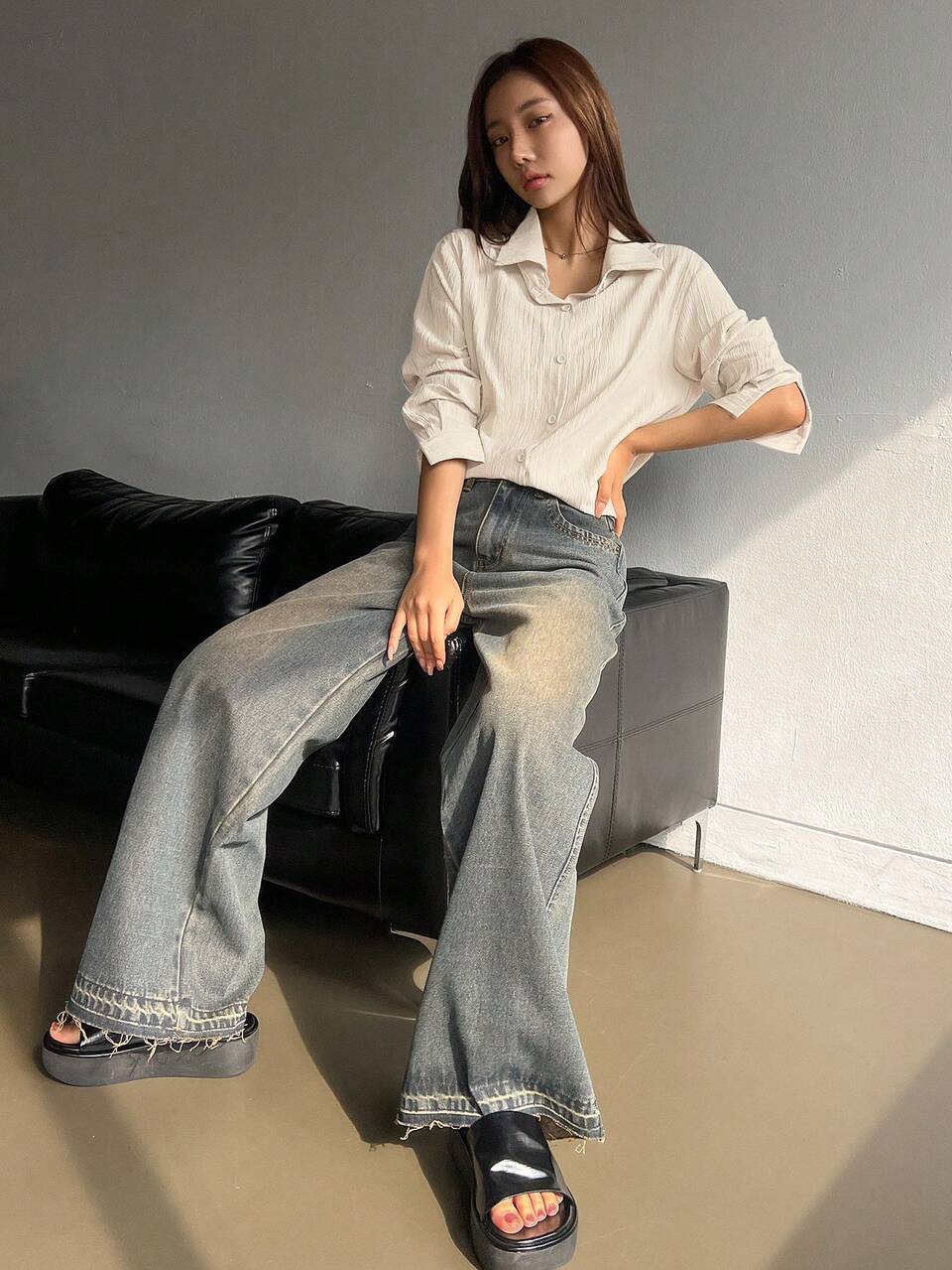 Loose Casual Street Style Women Long Sleeve Shirt,Fall Women Clothes