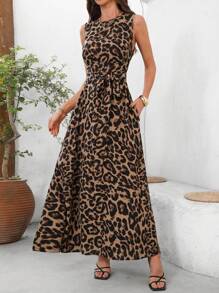 SHEIN Clasi Women's Floral Leopard Print Sleeveless Wrap Dress Summer Outfits For Women/Summer/Summer Clothes Rave Outfits/Concert Outfit Women/Country Concert Outfit/Rave/Rave Outfits Festival/Nashville Outfits/Ibiza Outfits Easter/Easter Dress/Easter Outfit Women Elegant Vacation Casual Boho Women's Clothing Graduation Dress/White Graduation Dress/Prom Dress Brunch Outfits For Women Wedding Guest Dress Women Church Outfits Women/Church Clothes Women Women Nice Dress Dresses Classy Elegant - Multicolor - View 3