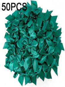 50 piezas de grandes lazos de cinta de satén de colores, moños artesanales, lazos de flores pequeñas blancas y rosas para regalos, decoración de pasteles/cumpleaños/cajas/regalos/envoltorios, accesorios DIY para el cabello/ramos de flores/cajas de regalo/decoración de pasteles (múltiples colores disponibles) para San Valentín, Día de la Madre, Día de San Valentín, decoración de bodas