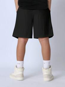 SUMWON Pantaloncini da allenamento atletico, leggeri e traspiranti, con laccetti, shorts da sudore per corsa, esercizio, allenamento, sport, giovanili, da uomo, abbigliamento attivo, per estate e primavera - nero - Visualizzare 4