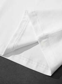 Manfinity Chillmode Men's Letter Print Loose Fit Round Neck Casual Sleeveless Top - White - View 4