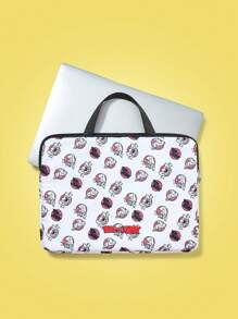 TOM & JERRY X SHEIN Black Cartoon Mouse Print Computer Bag - Black - View 2