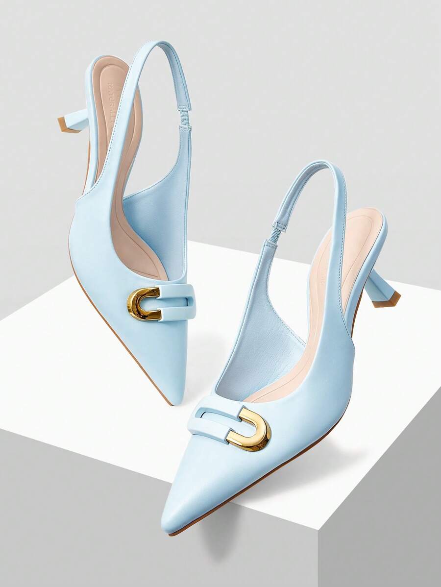 MOTF PREMIUM POINTED TOE CASUAL PUMPS, SUITABLE FOR ALL SEASONS FOR CHRISTMAS - Baby Blue - View 1