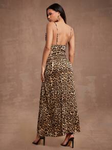 Hauture Robe maxi de vacances élégante et sexy en satin sans manches à fines bretelles avec fente haute, tenues d'été pour femmes