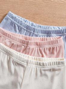 Tween Girl 6 件套 淡粉色、杏色、蓝色吊带背心、针织爱心和蝴蝶结刺绣短裤和汗衫休闲内衣套装，春夏 - 彩色 - 查看 4