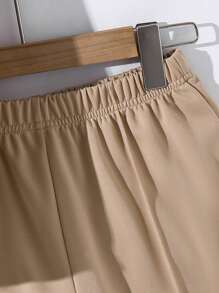 2 Stücke/Set Lässig Polokragen 2 in 1 Strick Kurzarm T-Shirt und Shorts Set für Tween Jungen, geeignet für Pendeln, Schule, alltägliche Freizeitaktivitäten, Sport, Frühling/Sommer