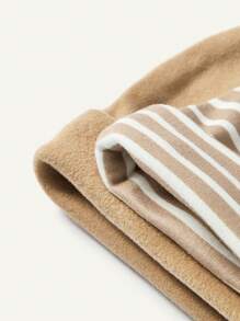 Cozy Pixies 2pcs Set Soft & Comfortable Infant Beanie Hats, Baby Stripe Embroidered Bear Design - Multicolor - View 6