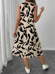 SHEIN LUNE 女士休闲中长款花卉印花连衣裙，适合春夏季 - 彩色 - 查看 4