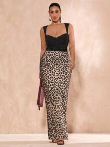 SHEIN BAE Elegant Plus Size Women's Black Mesh Bodysuit, Suitable For Holiday, Commute, Music Festival, Wedding Season - Black - View 4