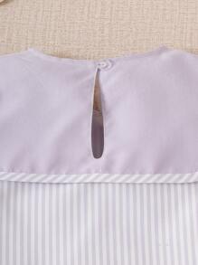SHEIN 2 件套男婴时尚可爱夏季服装套装 - 紫色 - 查看 5