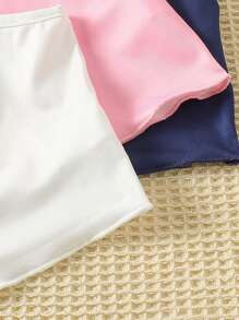 3 件套女孩休闲卡通动物图案细肩带上衣搭配短裤家居服套装 - 彩色 - 查看 3