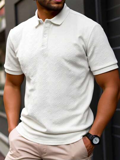 Manfinity Homme 大码男士纯色短袖休闲通勤 POLO 衫