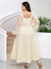 Plus Size Dresses - Apricot - View 3