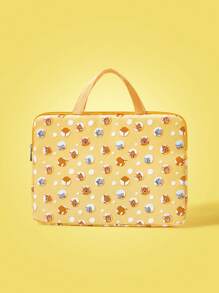 TOM & JERRY X SHEIN Cartoon Mouse Print Yellow Laptop Bag - Yellow - View 1