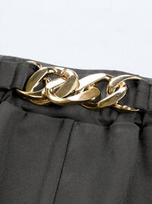 SOLERSUN 大码女式纯色腰带细节阔腿裤、裤子、四季款式、派对、音乐会、通勤日常款式、音乐节、浪漫、情人节、度假 - 灰色 - 查看 7