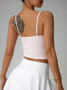 Easithlete 女士夏季心形印花短款吊带背心