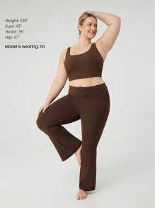 GLOWMODE Quần legging cạp cao ống loe FeatherFit™ cỡ lớn 28'' cho tập yoga hàng ngày tác động thấp - Cảm hứng quế - Xem 7