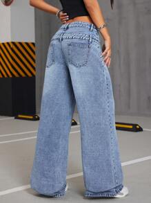 SHEIN ICON Casual Low Waist Loose Fit Jeans