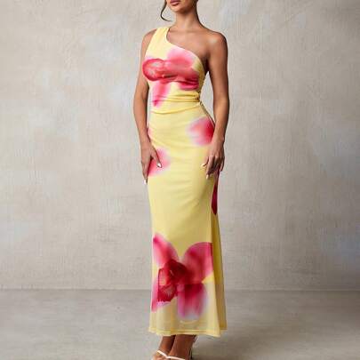 Vestido sin espalda con tirantes y lazo