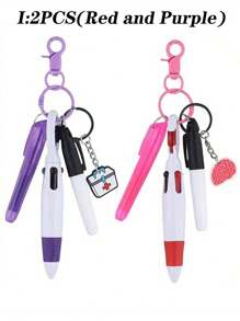 Mini Highlighter Nurse Pens For Badge Reel Pen Include 1 Tip Highlighter 1 Permanent Marker Pen And 1 Retractable Ball Pen With 1 Nursing Keychain Clip Back To School - Multicolor - View 10