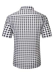 Manfinity Homme Men's Summer Casual Short Sleeve Plaid Print Shirt - Multicolor - View 2