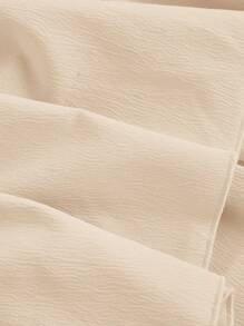 SHEIN MOD Plus Size Boho Khaki Woven Cami Top With Floral Embroidery And Ruffle Details - Khaki - View 4