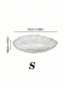 SHEIN 1pc Minimalist Vintage High-Quality Iceberg Texture Glass Fruit Bowl, Snack Plate, Home Decor Living Room Sophisticated Appetizer Salad Dish