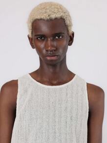 SUMWON Canotta in maglia a coste senza maniche, capo essenziale leggero per primavera/estate, in stile casual e minimalista - Beige - Visualizzare 3